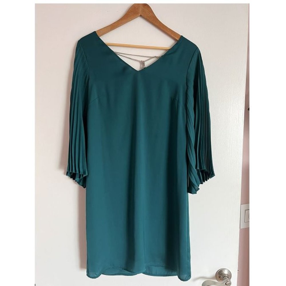 Stunning green dress. Size 34/Small but it is a loose fit.